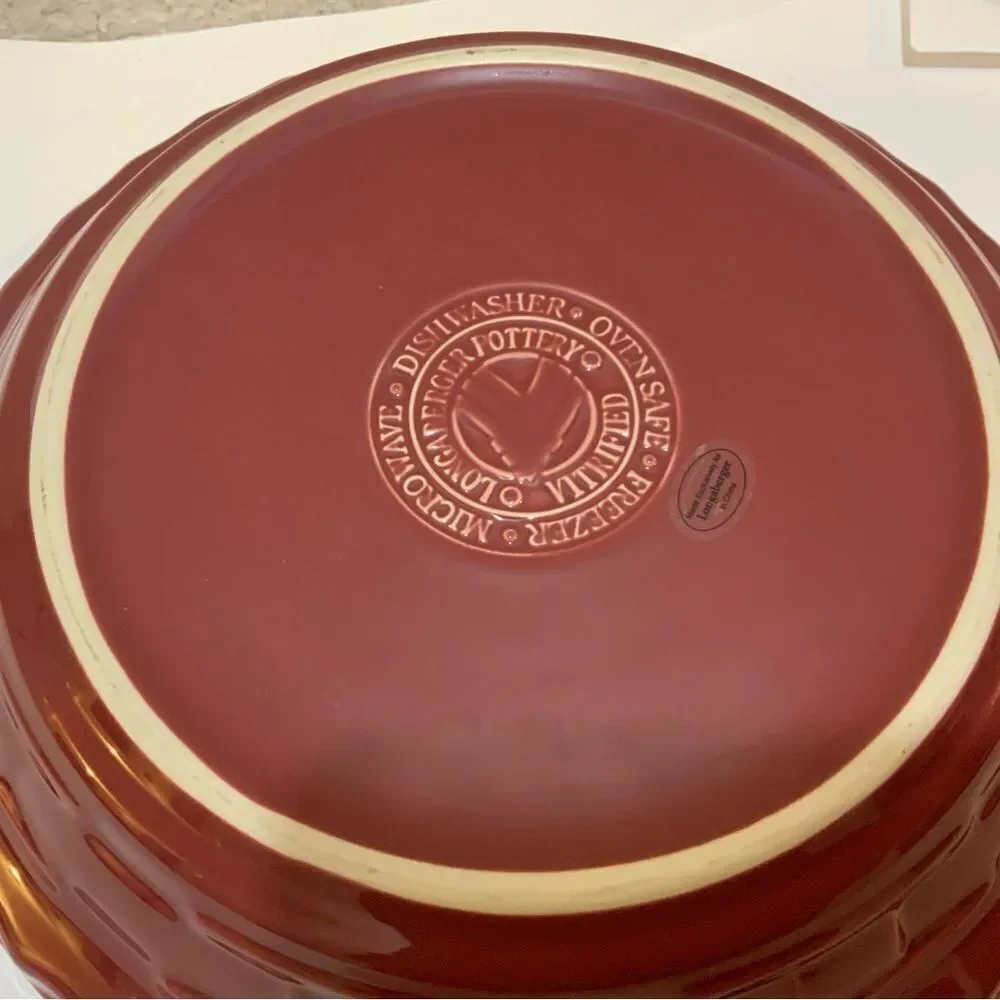 Longaberger Pottery red 10” Pie Plate